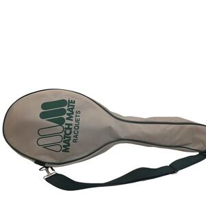 Match Mate Tennis 2 / 3 Racquets Cover Bag Case, Green Strap Red Velvet Interior